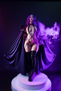 Cosplay Umeko.J Raven Latex Lingerie Set.01