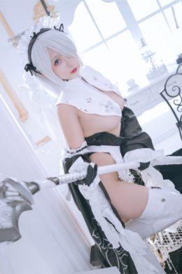 Cosplay Rinaijiao日奈娇 2B奶盖女仆 Set.01