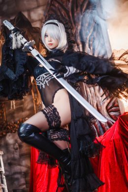 Cosplay 蜜汁猫裘Mizhimaoqiu 2B Nier:Automata Set.01